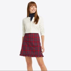 Draper James Ruffle Hem Skirt in Red Check - Angie Plaid